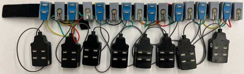 Experimental armband can measure both electrical (top row) and pressure signals from arm muscles. Credit: Peyton Young, UC Davis Combining Signals Could Make for Better Control of Prosthetics