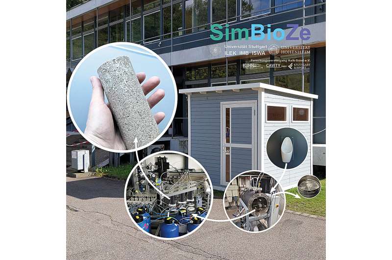 In the "SimBioZe" project, researchers are using human urine to produce a sustainable building material. As the urine already contains water, no additional water is required for the process. Credit: University of Stuttgart / ILEK / IMB / ISWA Bio-concrete from urine