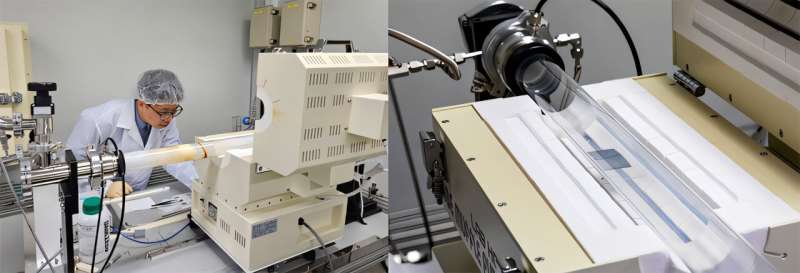 Dr. Dong-Beom Seo of the KRICT operates the organic chemical vapor deposition (MOCVD) equipment. Credit: Korea Research Institute of Chemical Technology (KRICT) Sevenfold boost in lifespan of anode-free all-solid-state batteries using MoS₂ thin films